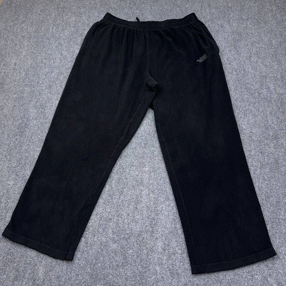 The North Face TKA 100 Polartec Classic Fleece Pants Men XL SHORT Black Straight